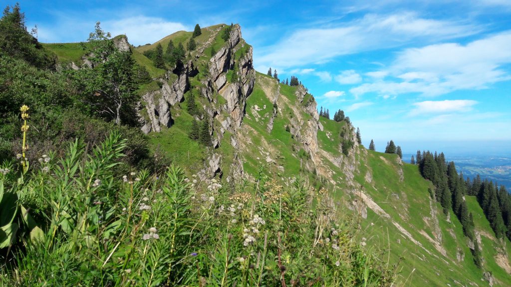 Nagelfluhkette - Blick nach Westen.