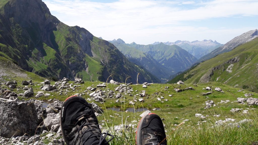 Kurzer Stopp auf dem Weg zum Leiterjöchl.