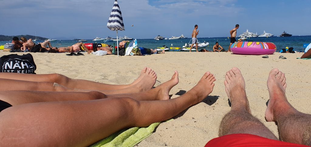 Am "Plage de Pampelonne"